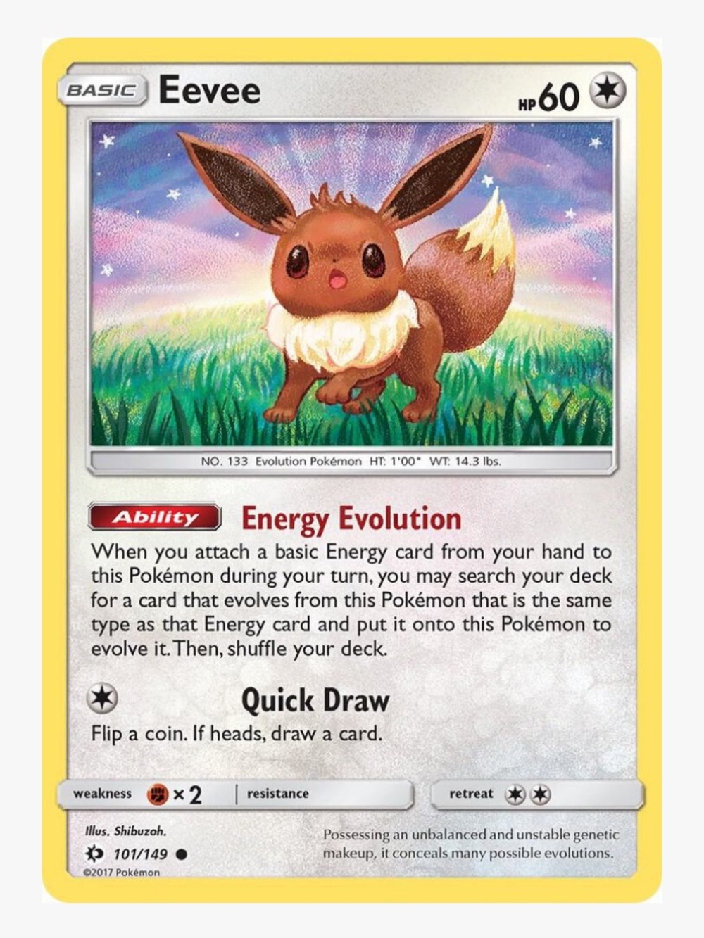 Eevee SM Base Set Pokemon Trading Card